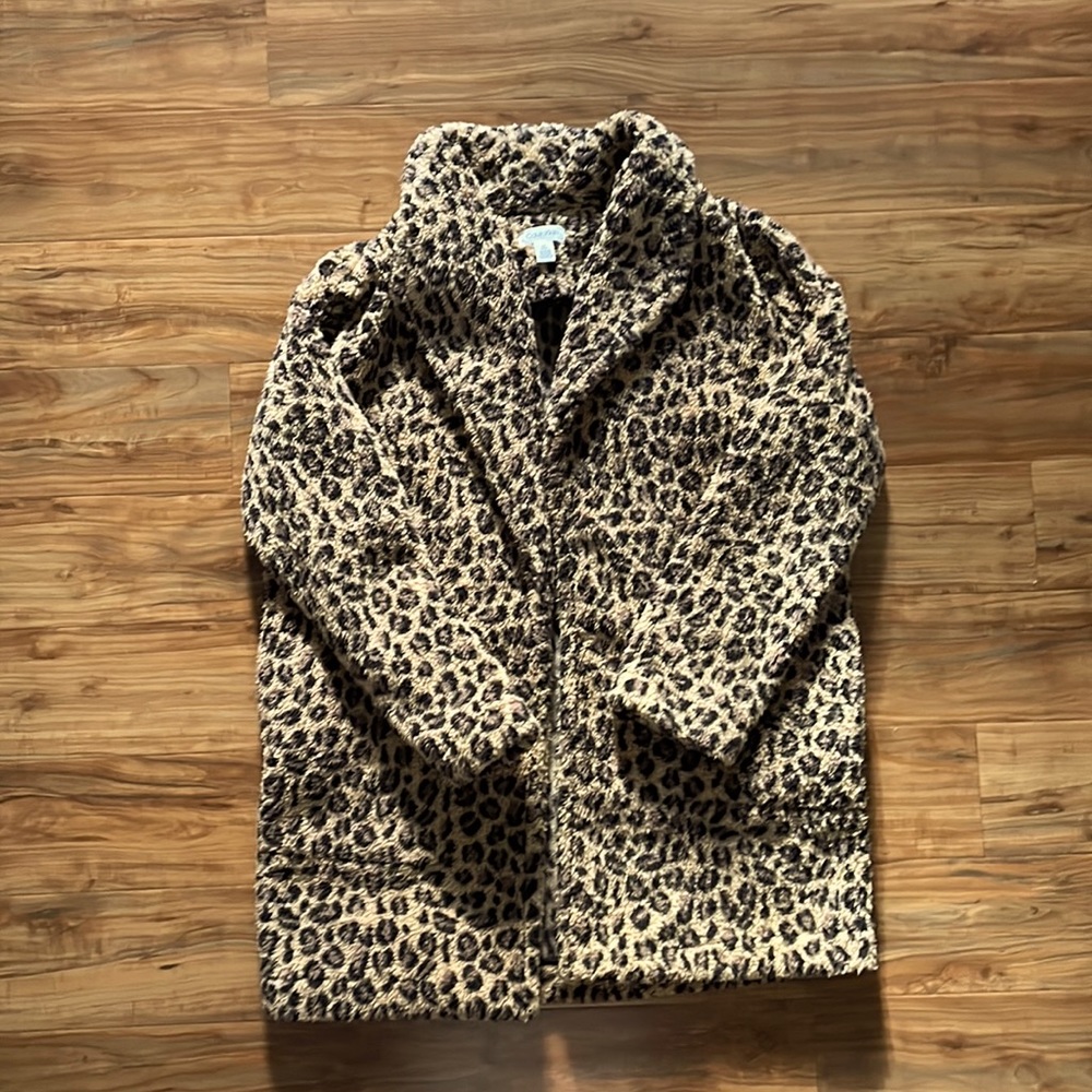Calvin Klein leopard teddy coat